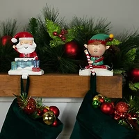 Northlight 5" Santa And Elf Christmas Stocking Holder