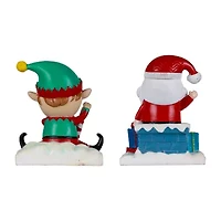 Northlight 5" Santa And Elf Christmas Stocking Holder