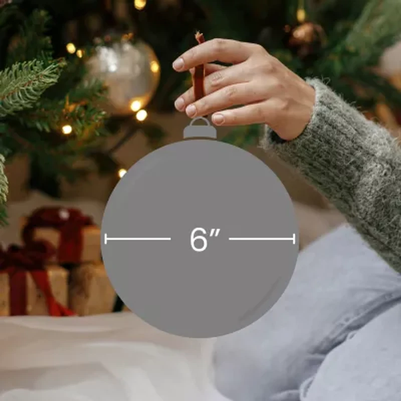 Jet Black Shatterproof Shiny Christmas Ball Ornament 6'' (150mm)