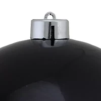 Jet Black Shatterproof Shiny Christmas Ball Ornament 6'' (150mm)