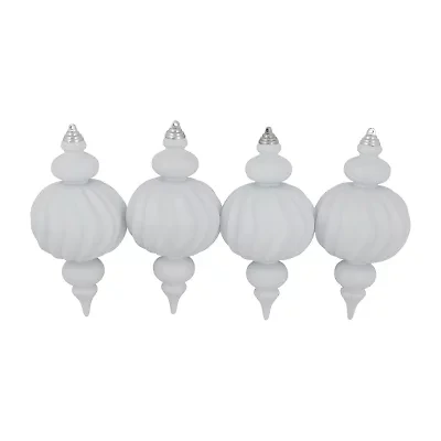 Northlight 10" Shatterproof Finial 4-pc. Christmas Ornament