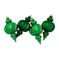 Northlight 10" Shatterproof Finial 4-pc. Christmas Ornament