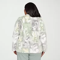 Alfred Dunner Stockbridge Womens Plus Fleece Lightweight Jacket