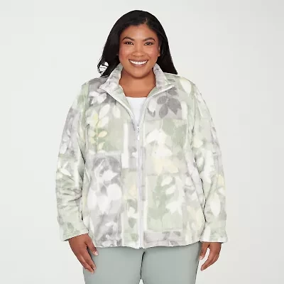 Alfred Dunner Stockbridge Womens Plus Fleece Lightweight Jacket