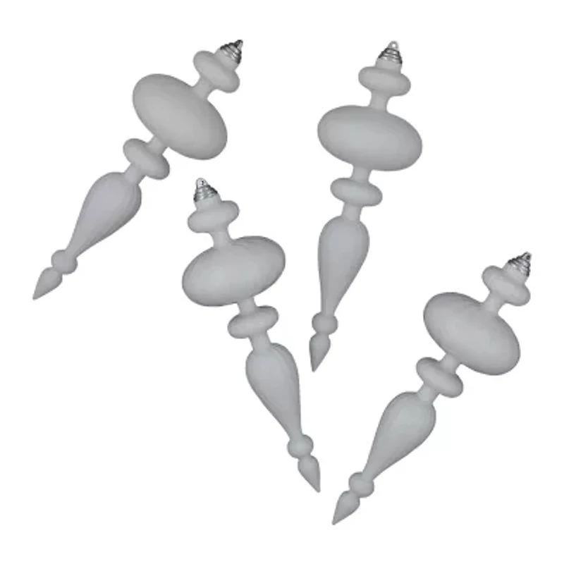Northlight 14" Shatterproof Finial 4-pc. Christmas Ornament