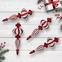 Northlight 14" Shatterproof Finial 4-pc. Christmas Ornament