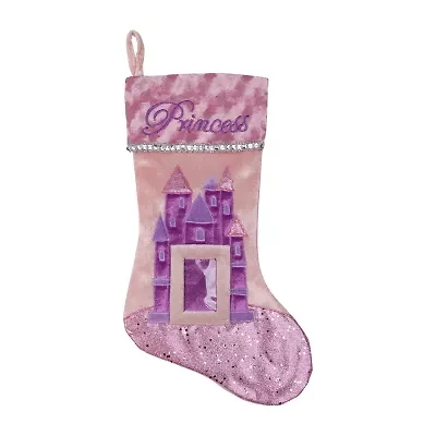 20'' Pink and Purple Glitter Princess Christmas Stocking