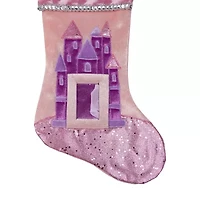 20'' Pink and Purple Glitter Princess Christmas Stocking