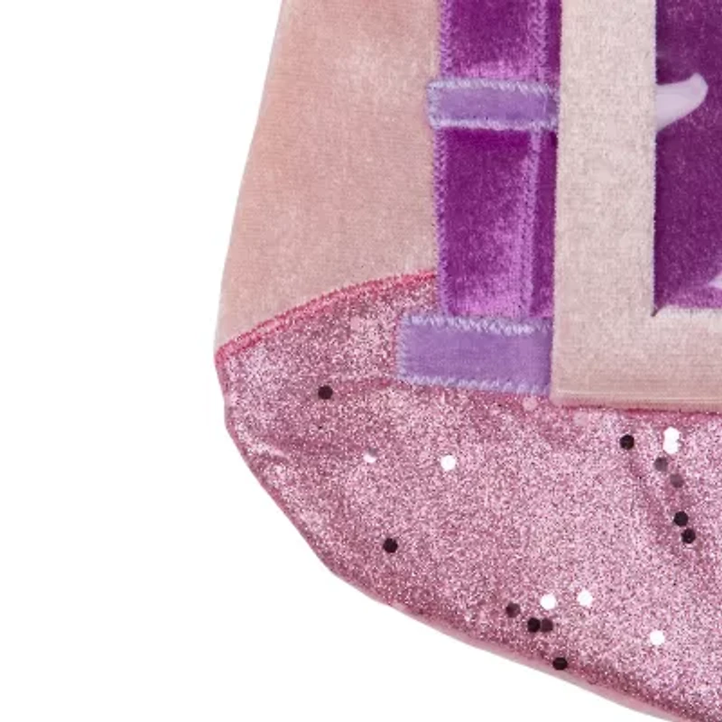 20'' Pink and Purple Glitter Princess Christmas Stocking