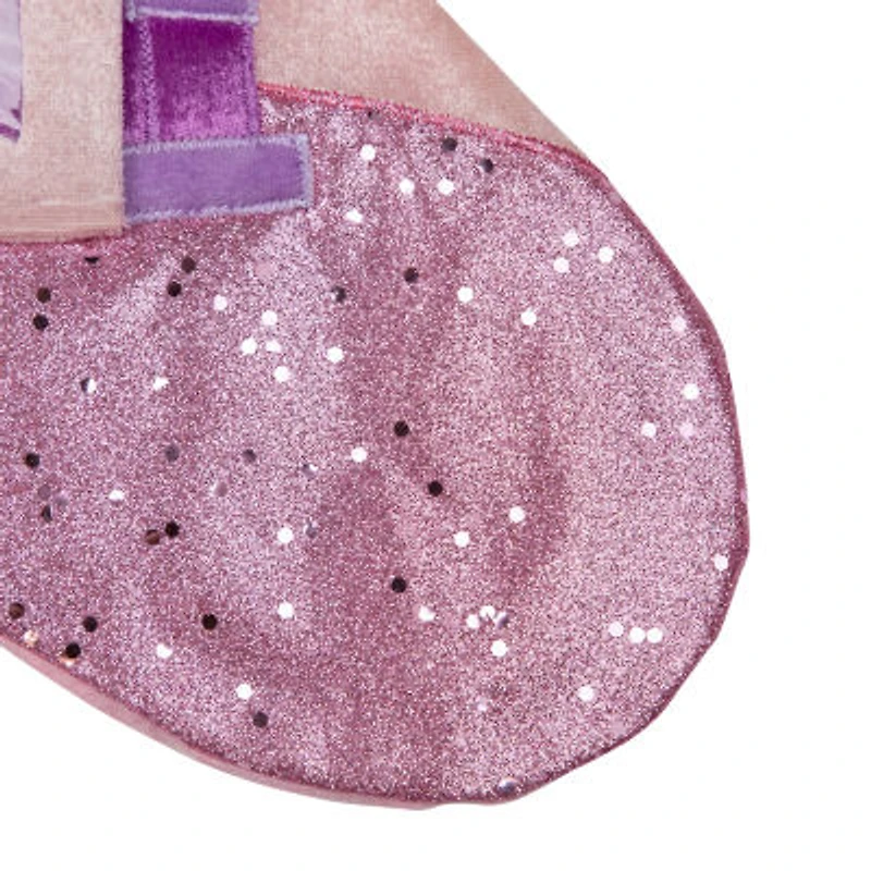 20'' Pink and Purple Glitter Princess Christmas Stocking