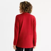 Liz Claiborne Womens Long Sleeve Open Front Cardigan