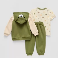 Little Stitch Hooded Bear Baby Boys 3-pc. Pant Set