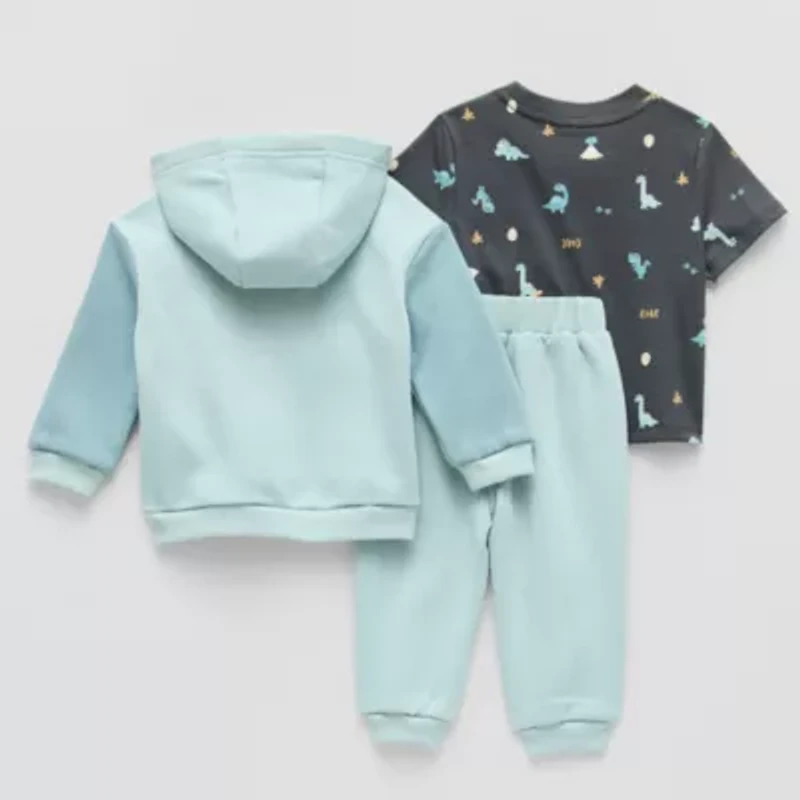 Little Stitch Dinosaur Baby Boys 3-pc. Pant Set
