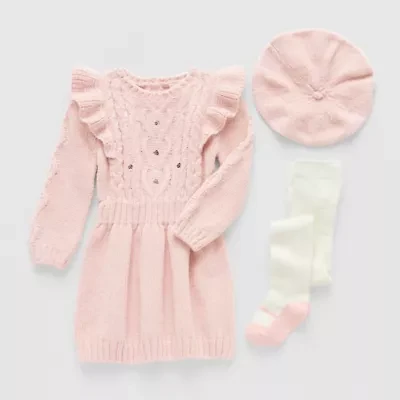 Little Lass Baby Girls Long Sleeve Sweater Dress