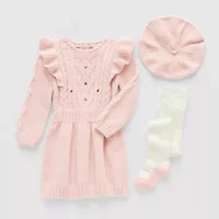 Little Lass Baby Girls Long Sleeve Sweater Dress