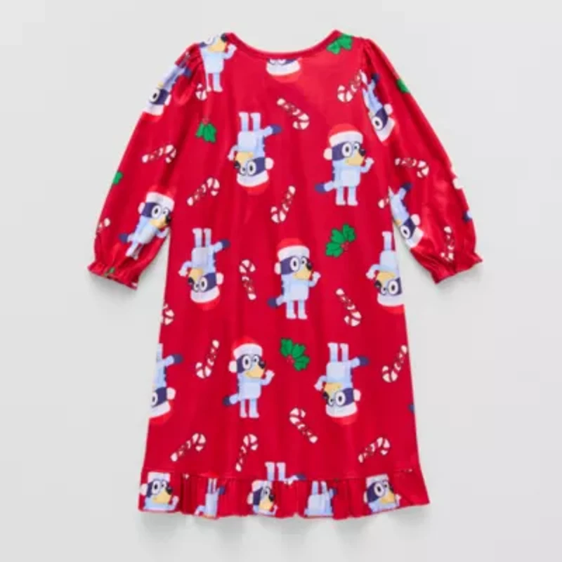 Toddler Girls Bluey Crew Neck Long Sleeve Nightgown