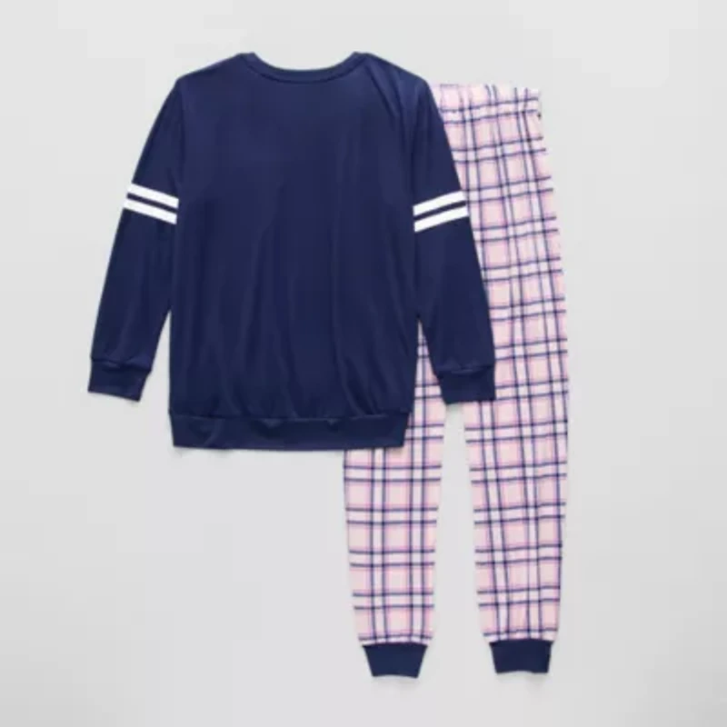 Sleep On It Little & Big Kid Girls Crew Neck Long Sleeve 3-pc. Pajama Sets