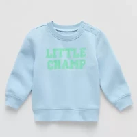 Okie Dokie Baby Boys Round Neck Fleece Long Sleeve Sweatshirt