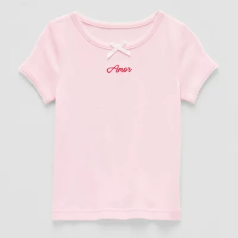 Okie Dokie Toddler & Little Girls Crew Neck Short Sleeve T-Shirt