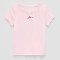 Okie Dokie Toddler & Little Girls Crew Neck Short Sleeve T-Shirt