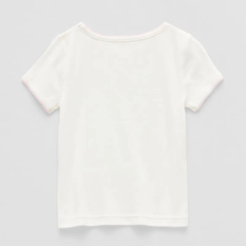 Okie Dokie Toddler & Little Girls Crew Neck Short Sleeve T-Shirt