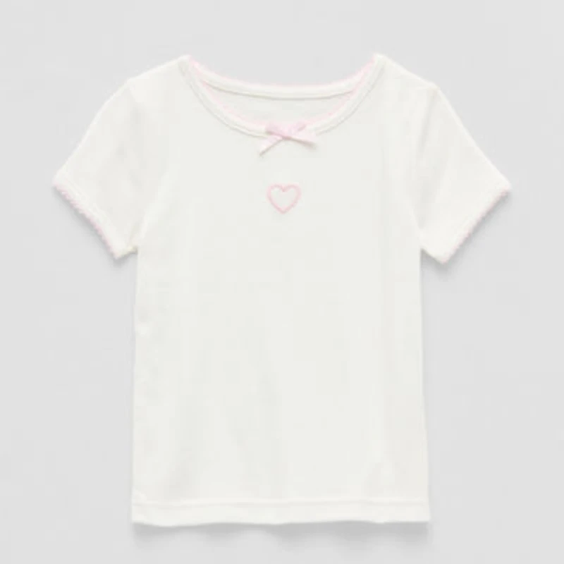 Okie Dokie Toddler & Little Girls Crew Neck Short Sleeve T-Shirt