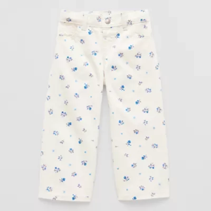 Okie Dokie Toddler & Little Girls Mid Rise Wide Leg Jean