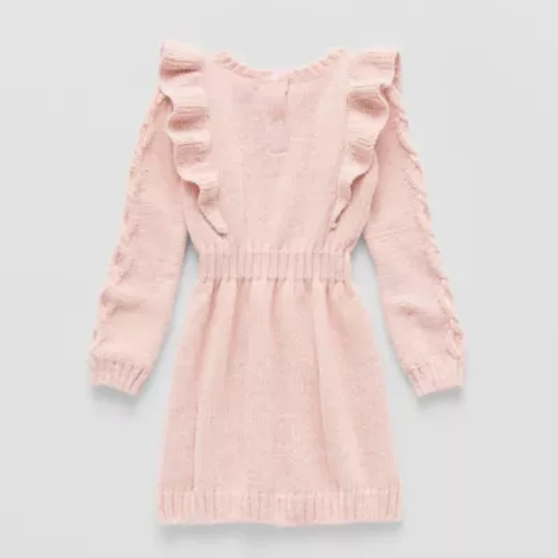 Little Lass Toddler Girls Long Sleeve Sweater Dress