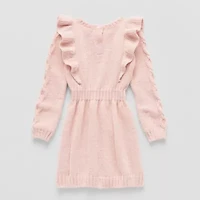 Little Lass Toddler Girls Long Sleeve Sweater Dress