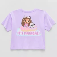 Little & Big Kid Girls Crew Neck Short Sleeve Regular Fit Gabby's Dollhouse Graphic T-Shirt