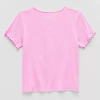 Little & Big Kid Girls Crew Neck Short Sleeve Regular Fit Gabby's Dollhouse Graphic T-Shirt