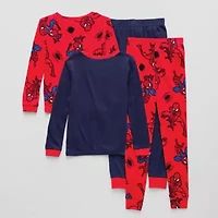 Disney Collection Little & Big Kid Boys Spiderman Crew Neck Long Sleeve 4-pc. Pajama Sets