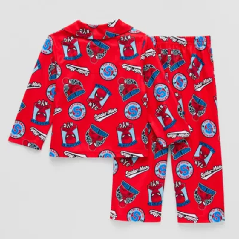 Disney Collection Toddler Boys Spiderman Long Sleeve 2-pc. Pajama Sets