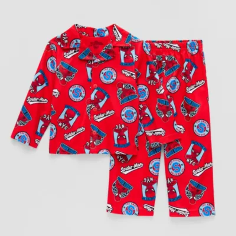 Disney Collection Toddler Boys Spiderman Long Sleeve 2-pc. Pajama Sets