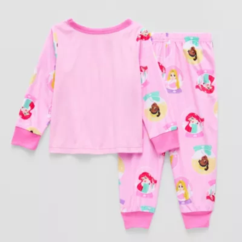 Disney Collection Toddler Girls Princess Crew Neck Long Sleeve 2-pc. Pajama Sets