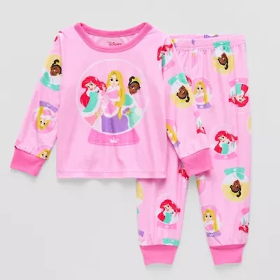 Disney Collection Toddler Girls Princess Crew Neck Long Sleeve 2-pc. Pajama Sets
