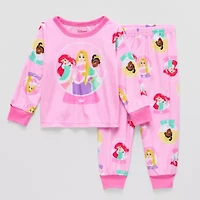 Disney Collection Toddler Girls Princess Crew Neck Long Sleeve 2-pc. Pajama Sets