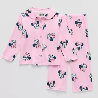 Disney Collection Toddler Girls Minnie Mouse Long Sleeve 2-pc. Pajama Sets