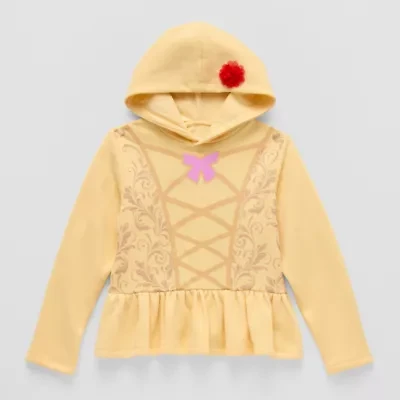 Disney Collection Little & Big Kid Girls Long Sleeve Beauty and the Beast Fleece Hoodie