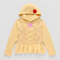 Disney Collection Little & Big Kid Girls Long Sleeve Beauty and the Beast Fleece Hoodie