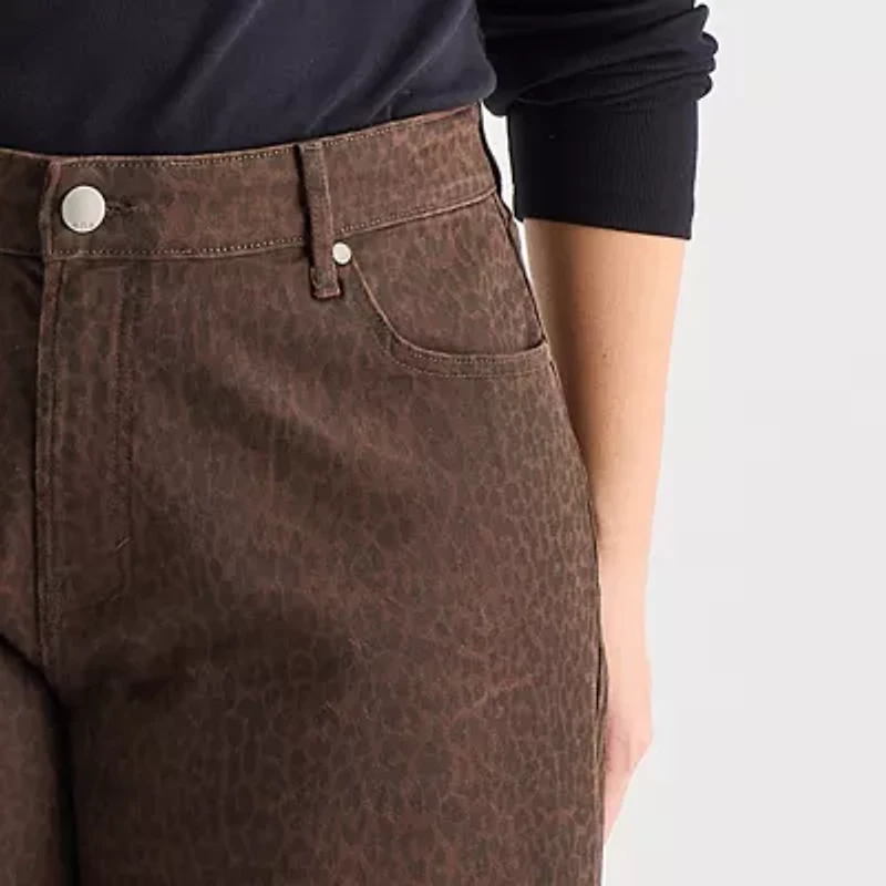 a.n.a Plus Animal Womens High Rise Wide Leg Jean