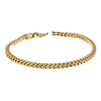 Mens Stainless Steel & Gold-Tone IP 9" 5mm Foxtail Bracelet