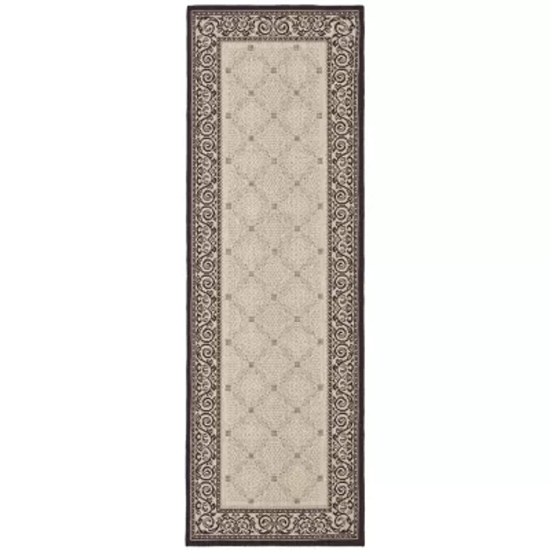 Safavieh Courtyard Collection Frona Oriental Indoor/Outdoor Runner Rug