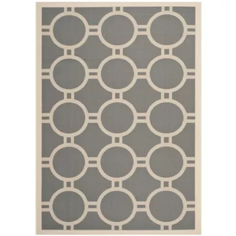 Safavieh Courtyard Collection Shag Geometric Indoor/Outdoor Area Rug
