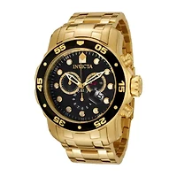 Invicta Pro Diver Mens Gold Tone Stainless Steel Bracelet Watch 0072