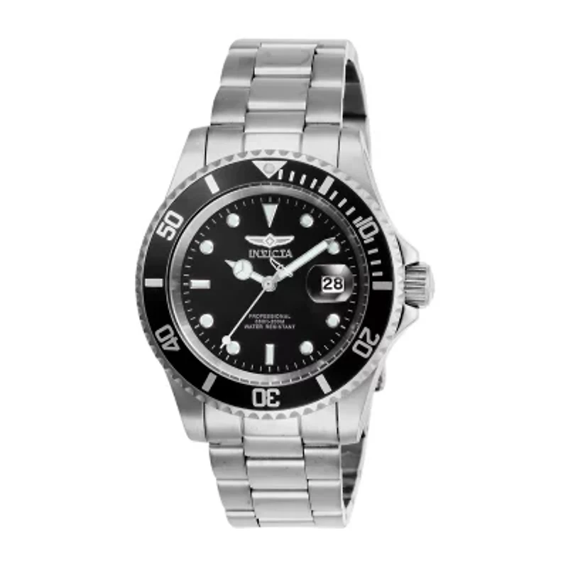Invicta Pro Diver Mens Silver Tone Stainless Steel Bracelet Watch