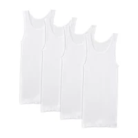 Fruit of the Loom Premium Cotton Mens Round Neck Sleeveless 4 Pack Tank