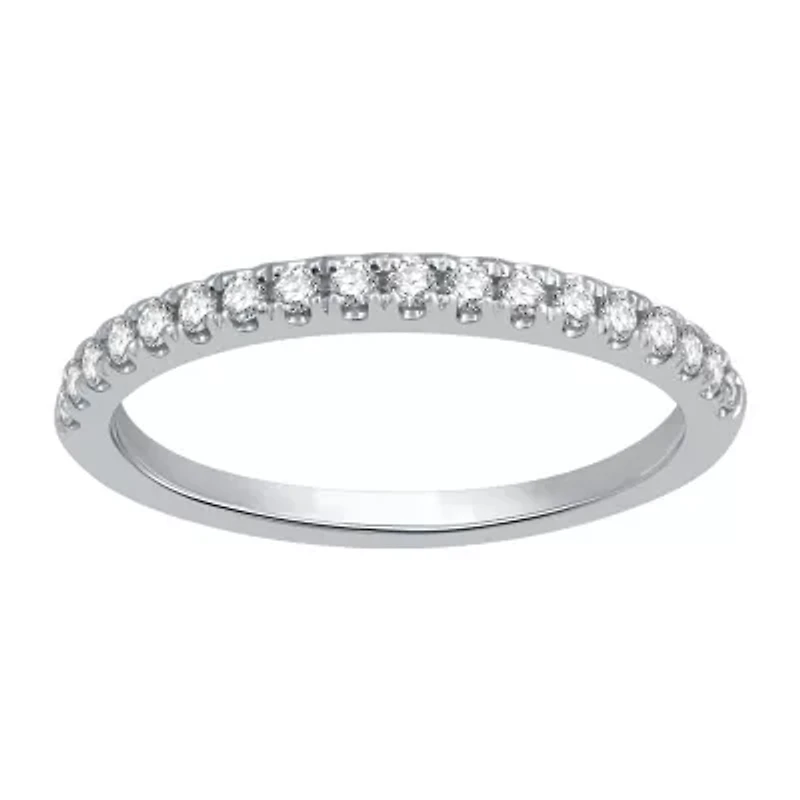 (H-I / I1) Womens 1/4 CT. T.W. Lab Grown White Diamond 10K Gold Wedding Band