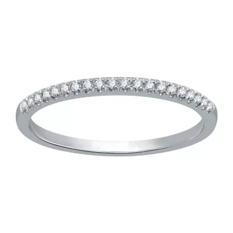 (H-I / I1) Womens 1/10 CT. T.W. Lab Grown White Diamond 10K Gold Wedding Band