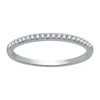 (H-I / I1) Womens 1/10 CT. T.W. Lab Grown White Diamond 10K Gold Wedding Band